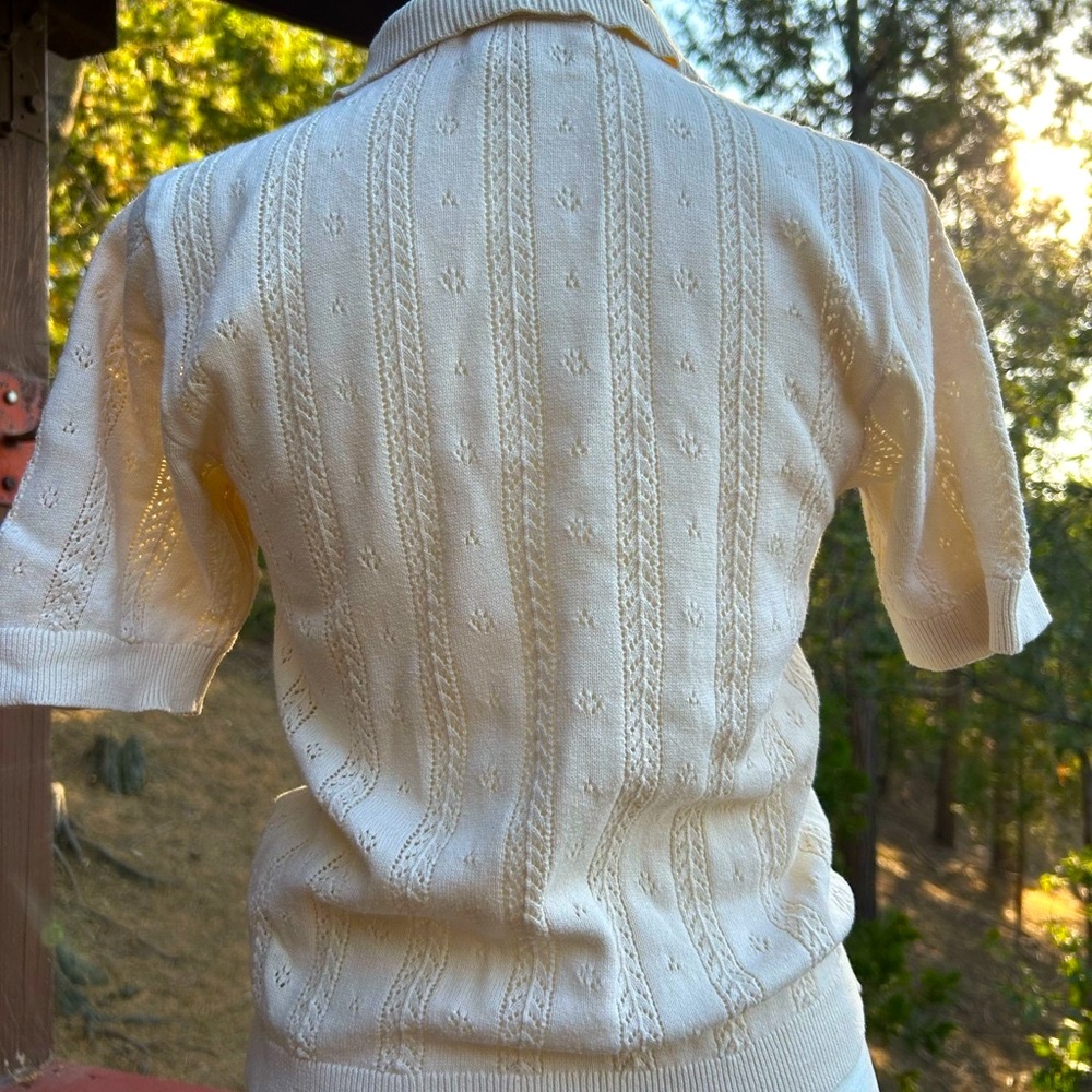Monki Off-White Ribbed Knit Top - Picture 3 of 4